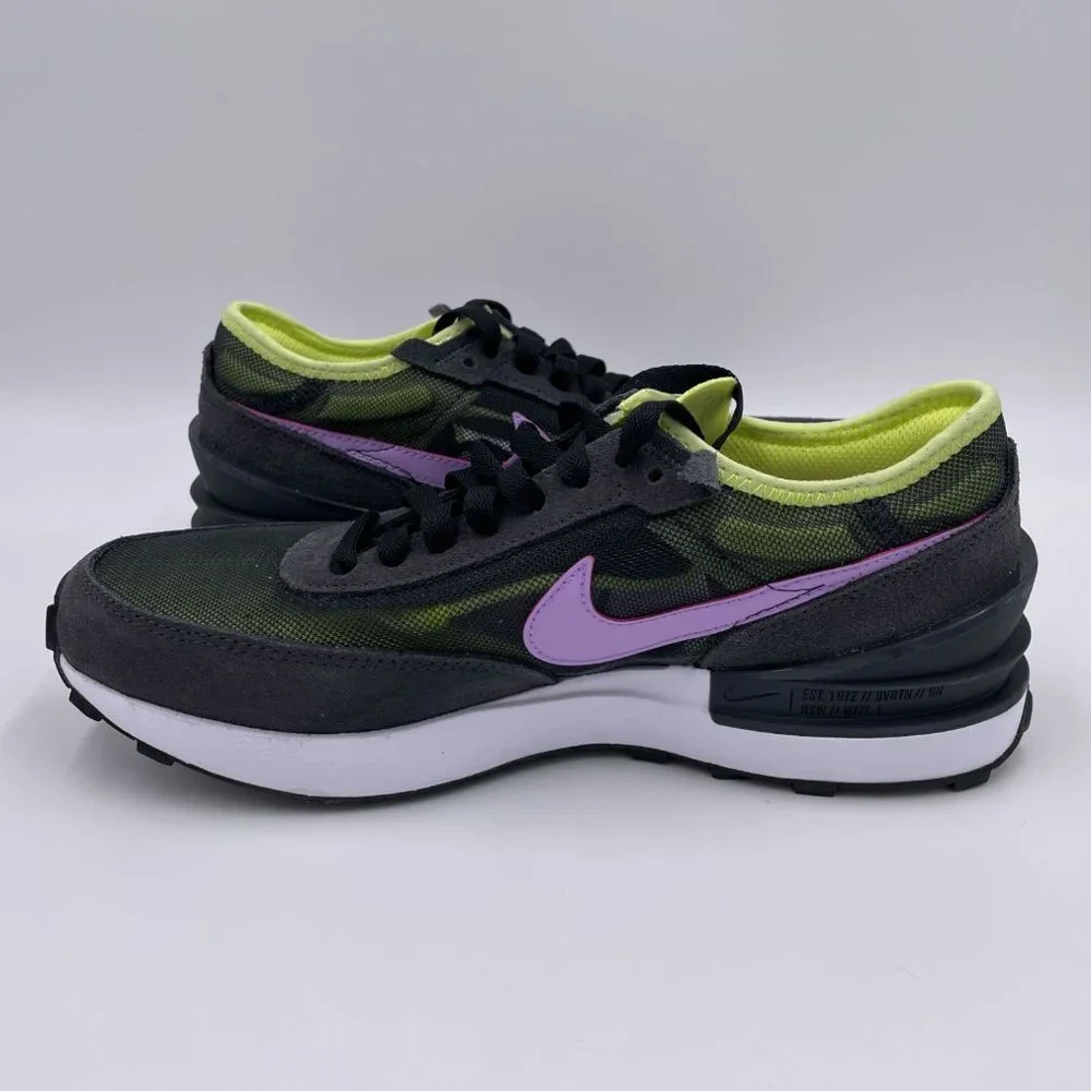 Nike Waffle One Black / Lilac / Lemon Womens Shoes - Picture 2 of 8